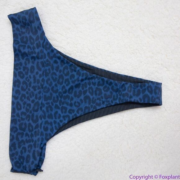 NEW Acacia Mateo bikini bottom leopard animal print blue Amur, L - Picture 9 of 16